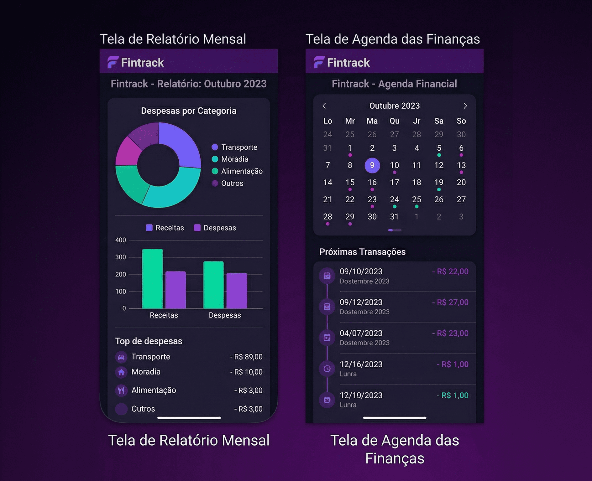 FinTrack tela final 2